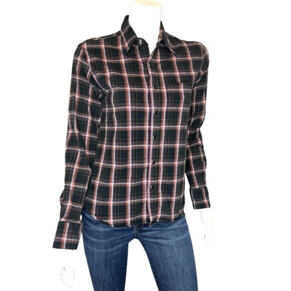 ROCK STEADY Size M Plaid Pearl Snap Western Shirt Cowboy Cowgirl Punk RockGrunge